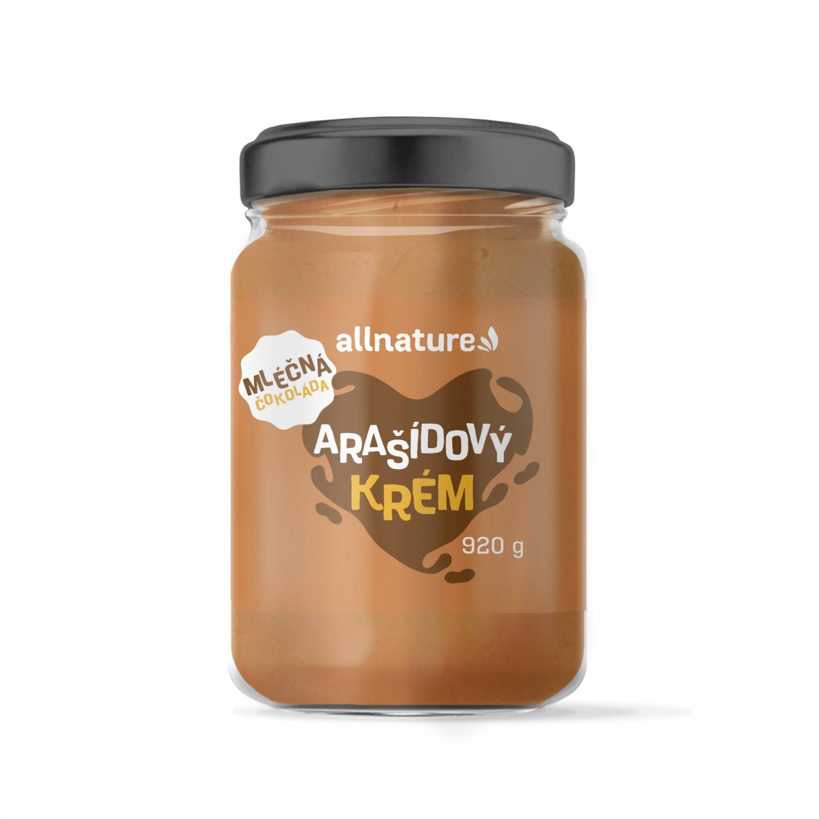 Allnature Allnature Arašídový krém s mléčnou čokoládou, 920 g 