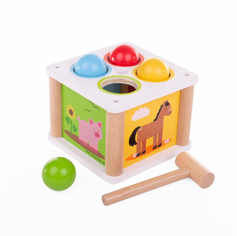 Bigjigs Toys Bigjigs Baby Dřevěná zatloukačka Farma 