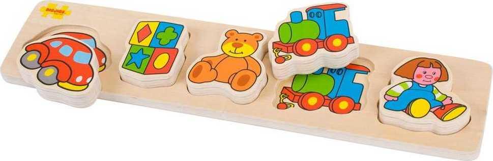 Bigjigs Toys Bigjigs Baby Dřevěné vkládací puzzle hračky 