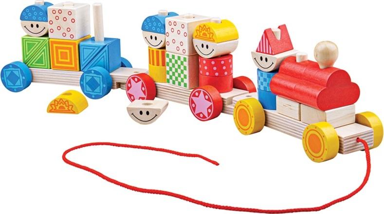 Bigjigs Toys Bigjigs Baby Dřevěný vláček s nasazováním 