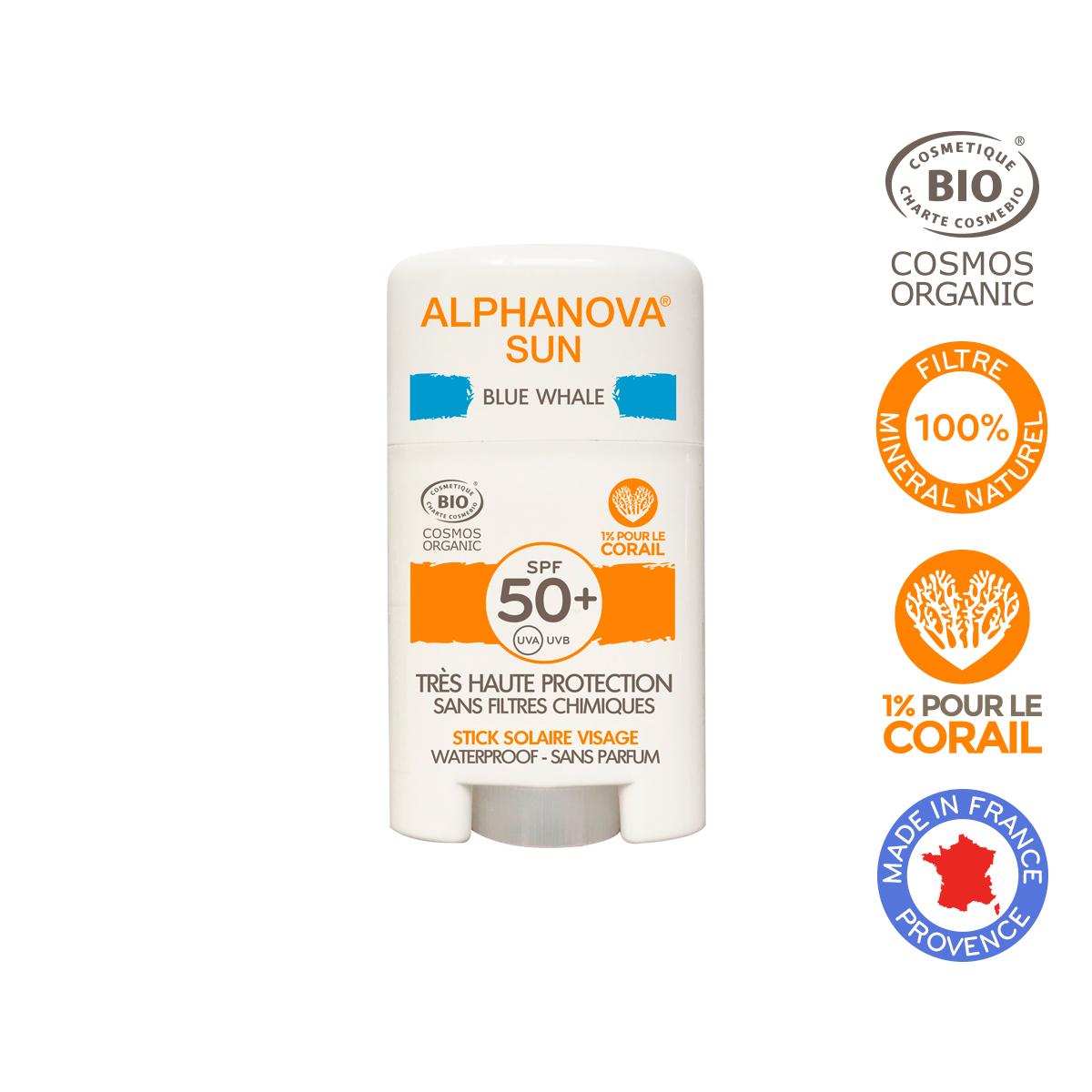 Alphanova Opalovací krém v tyčince SPF 50 modrý 12 g BIO 