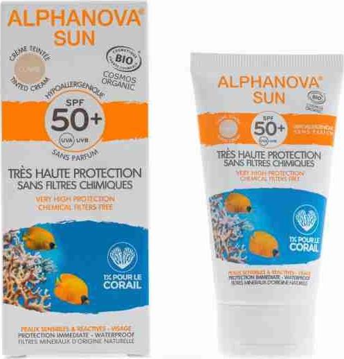 Alphanova Opalovací tónující krém světlý SPF 50+, 50g BIO 