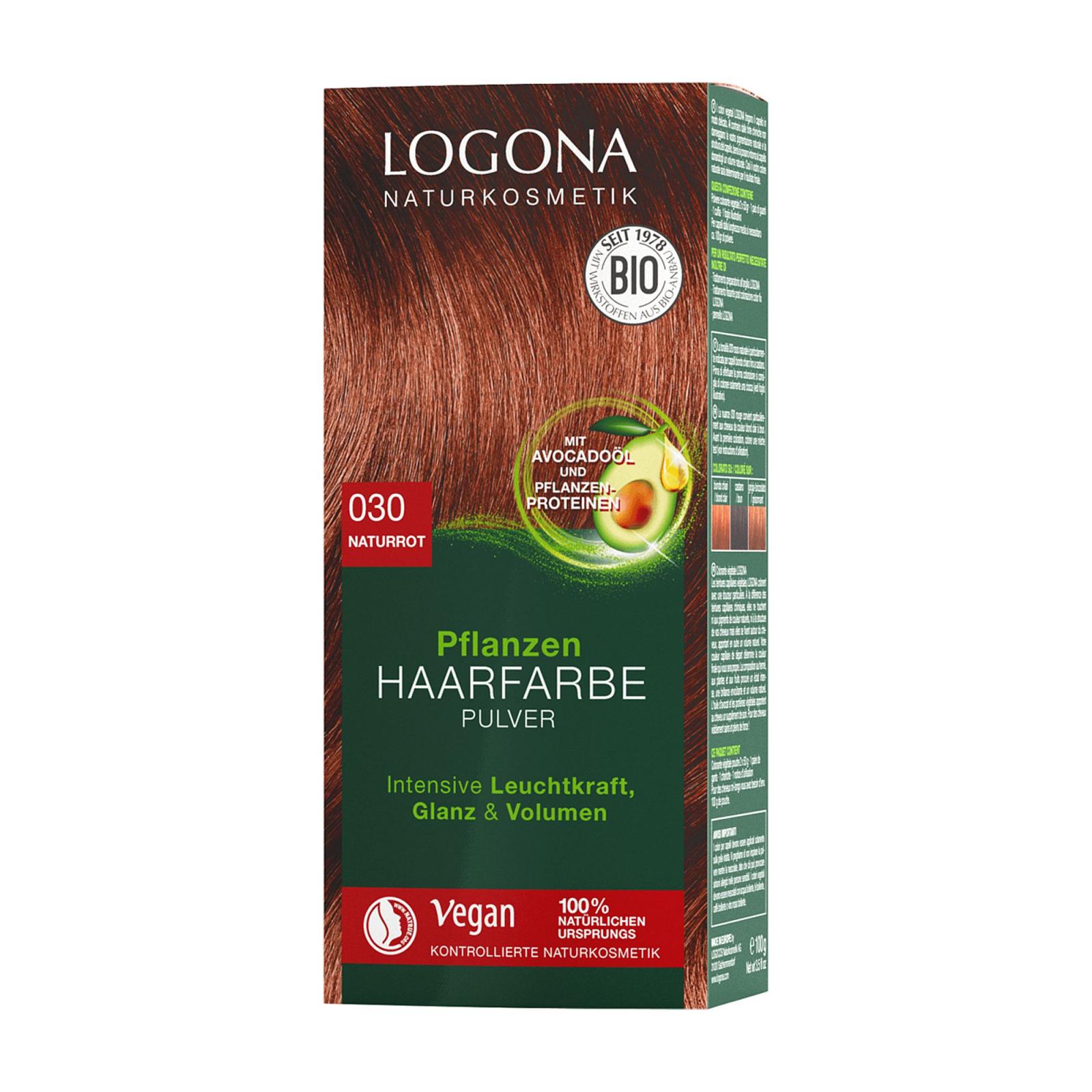 Logona Prášková barva na vlasy červená přírodní, 030 100 g