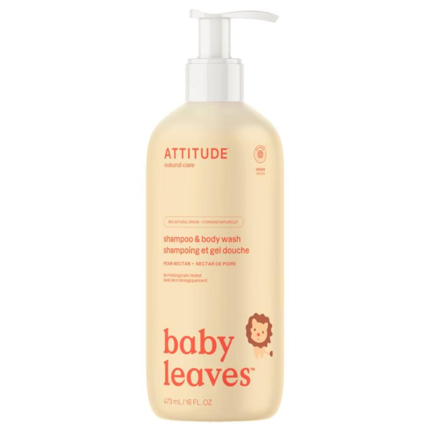 Attitude Dětské tělové mýdlo a šampon hruška, Baby leaves 473 ml
