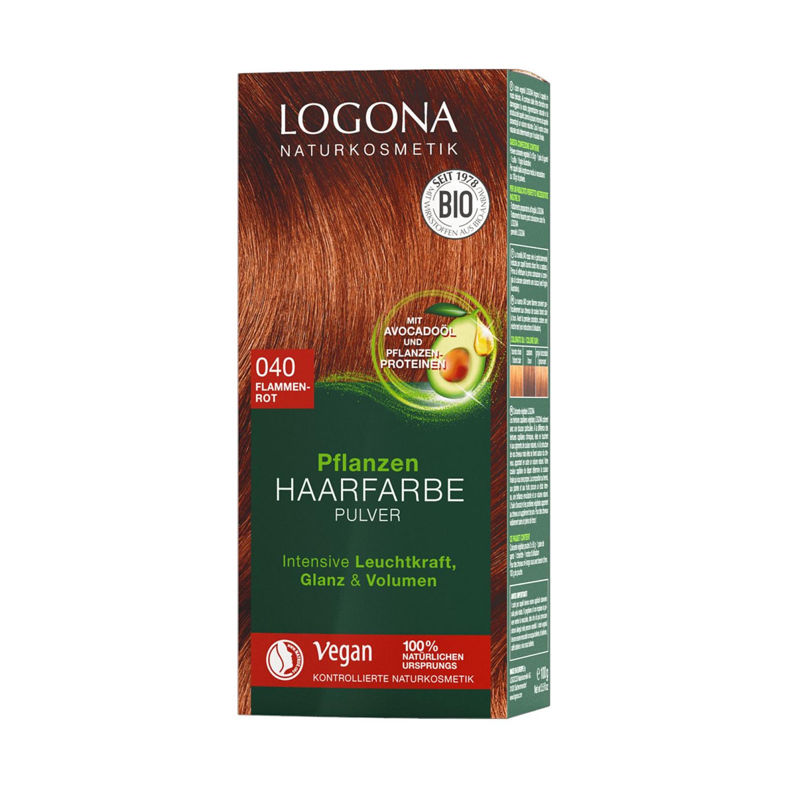Logona Prášková barva na vlasy ohnivá červená, 040 100 g