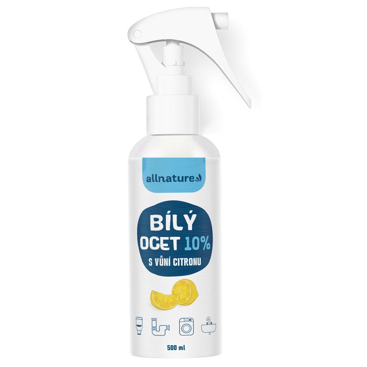 Allnature Allnature Bílý ocet sprej 10 % s vůní citrónu, 500 ml 