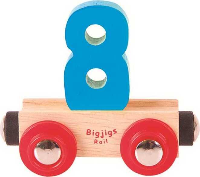 Bigjigs Rail Bigjigs Rail Vagónek dřevěné vláčkodráhy - Číslo 8 