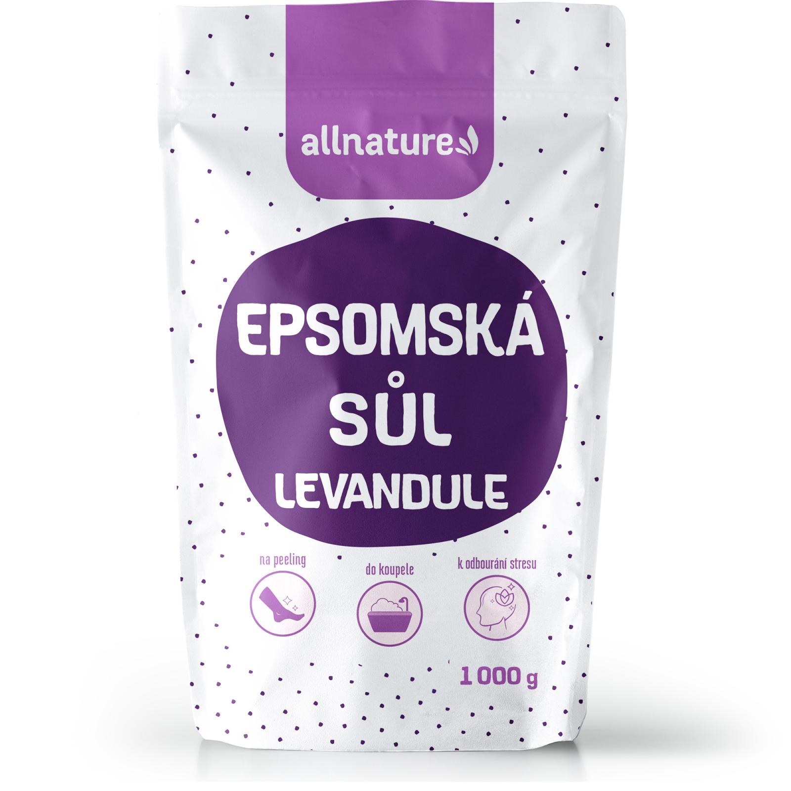 Allnature Allnature Epsomská sůl Levandule, 1000 g 