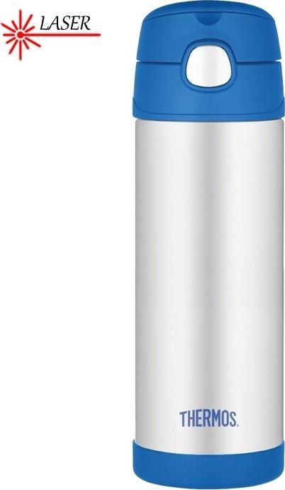 THERMOS Dětská termoska s brčkem - modrá 0,47 