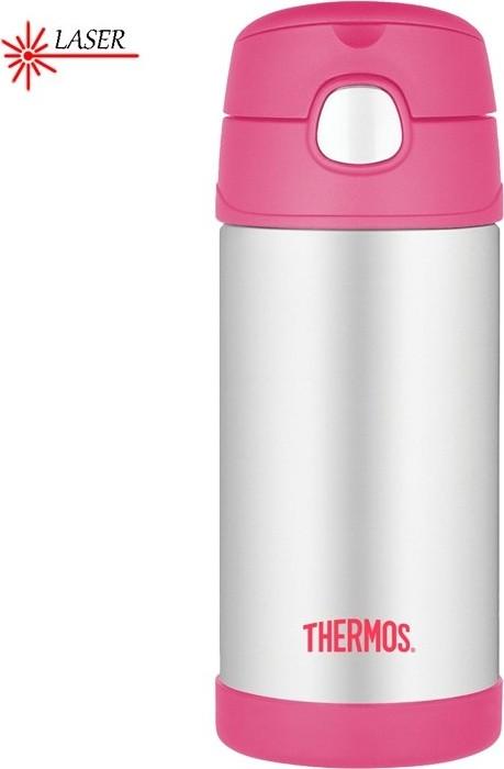 THERMOS Dětská termoska s brčkem - růžová 0,355 