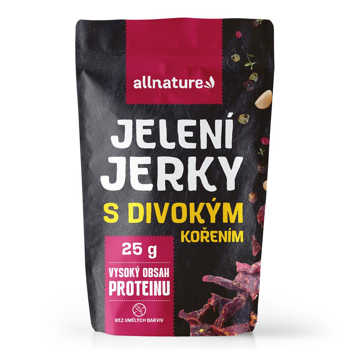 Allnature Allnature Jelení Jerky s divokým kořením, 25 g 