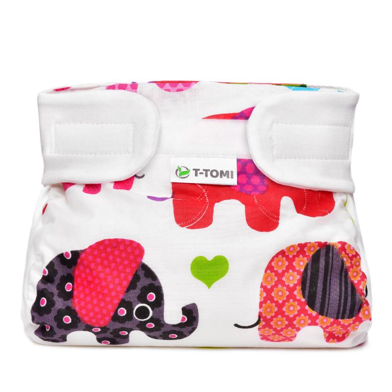 T-TOMI Ortopedické abdukční kalhotky - suchý zip, pink elephants (5-9kg) 