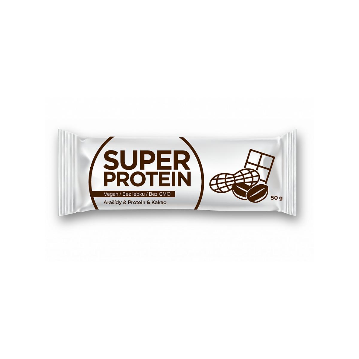 Balíček zdraví Tyčinka superprotein, arašídy, protein a kakao 50 g