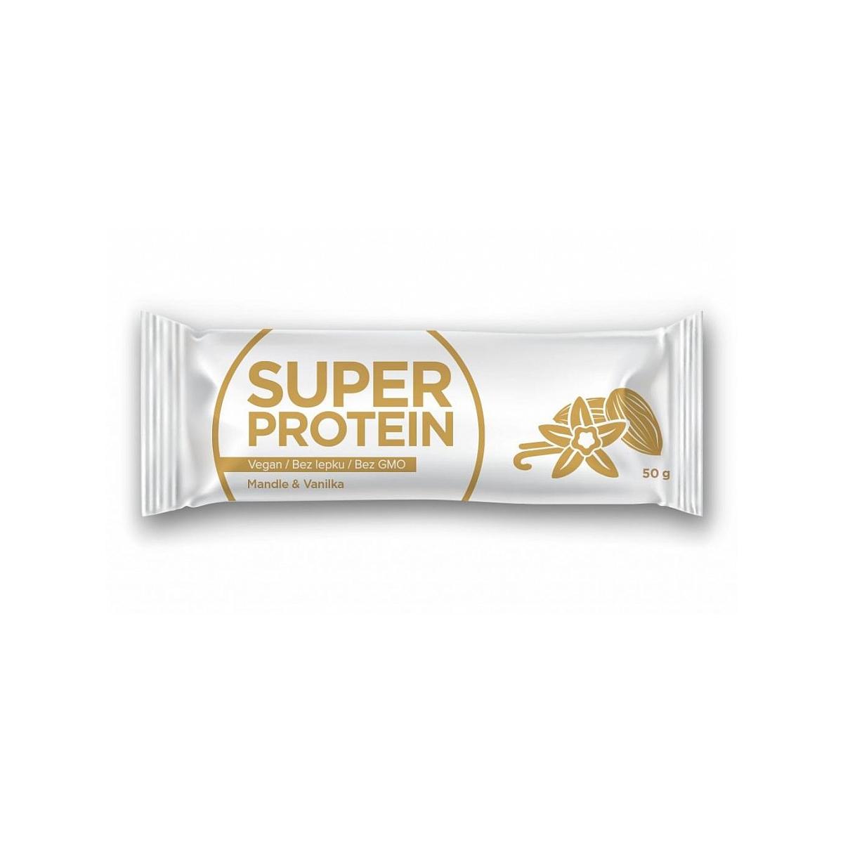Balíček zdraví Tyčinka superprotein, mandle, protein a vanilka 50 g