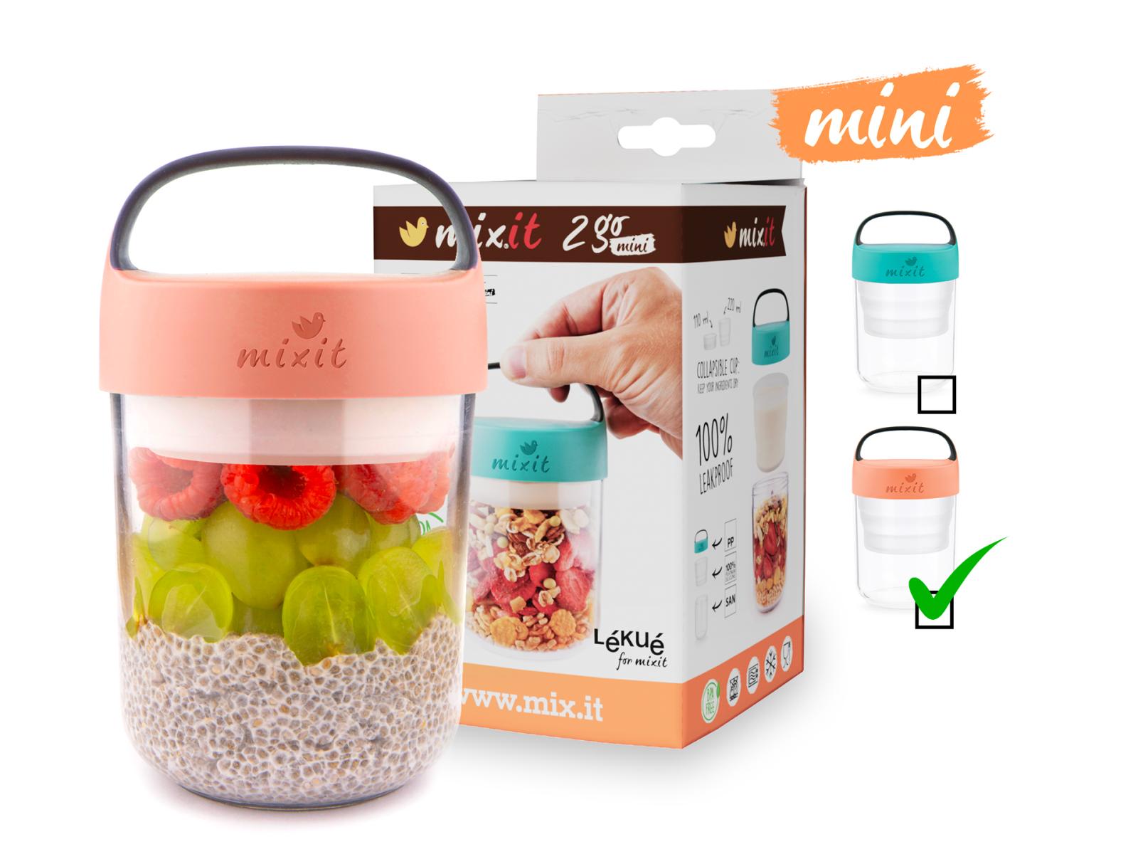 Mixit Mixit 2go mini svačinový box lososový, 400 ml 