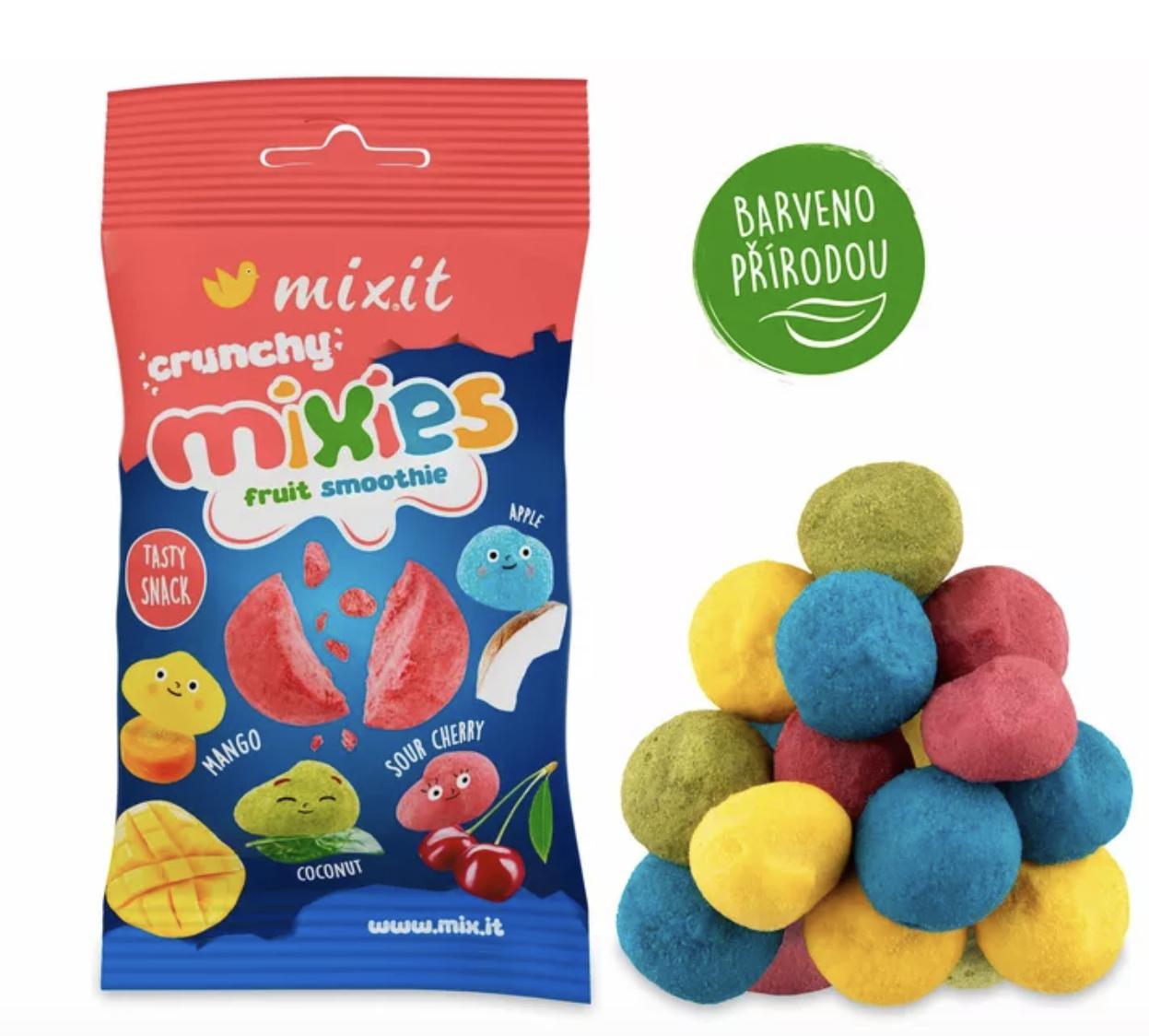 Mixit Mixit Crunchy Mixies křupavý ovocný smoothie snack, 20 g 