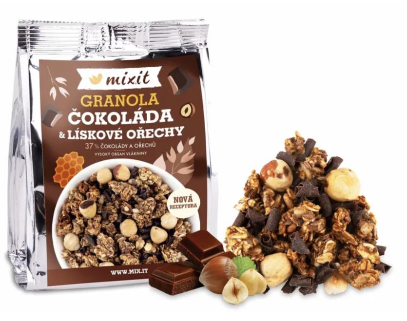 Mixit Mixit Granola z pece Čokoláda a lískové ořechy do kapsy, 70 g 