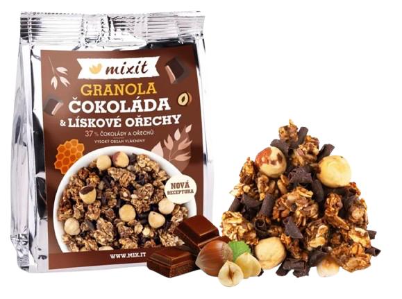 Mixit Mixit Granola z pece Čokoláda a lískové ořechy do kapsy, 70 g 