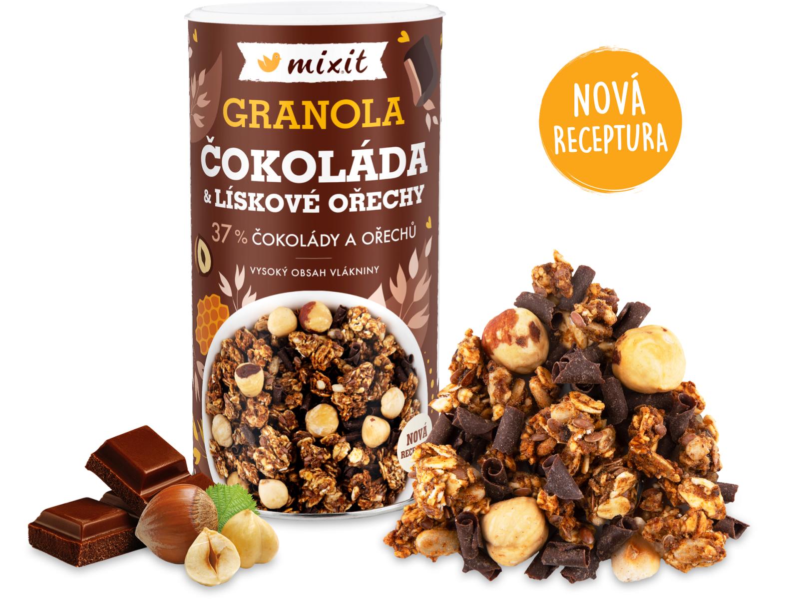 Mixit Mixit Granola z pece Čokoláda a lískové ořechy, 570 g 