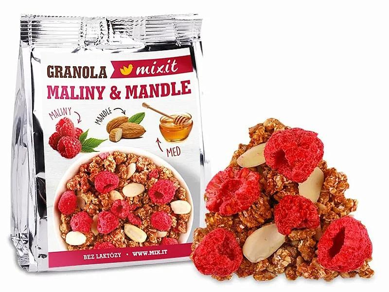 Mixit Mixit Granola z pece do kapsy - Maliny + Mandle, 70g 