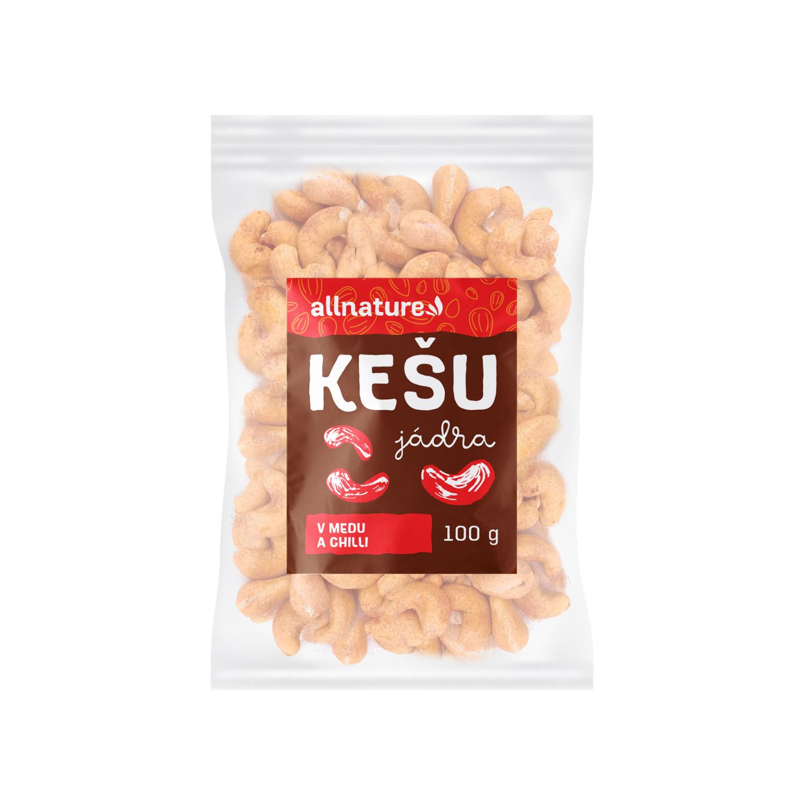 Allnature Allnature Kešu v medu a chilli, 100 g 