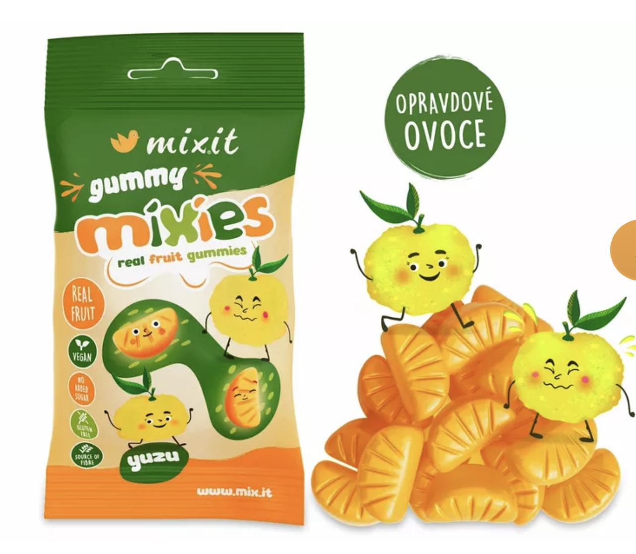 Mixit Mixit Ovocné Mixies - Yuzu - přírodní želé bonbóny, 35 g 