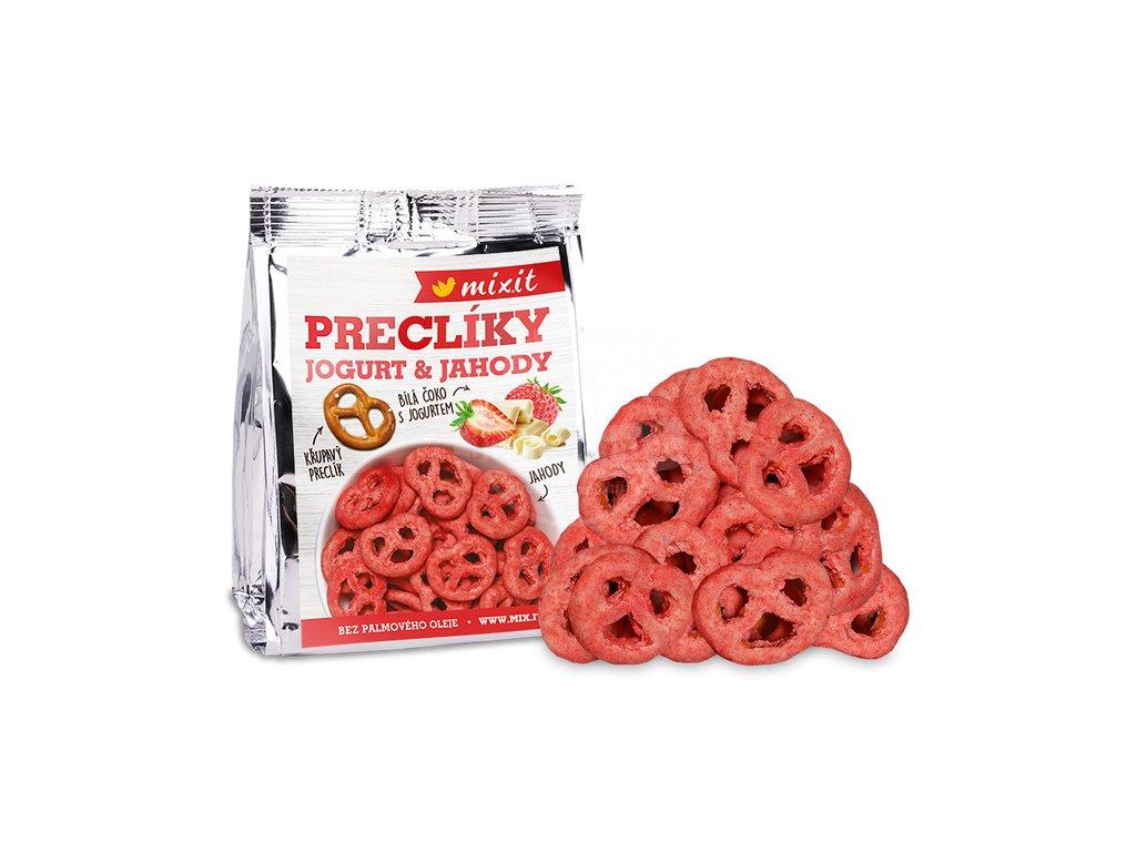 Mixit Mixit preclíky do kapsy - Jogurtová čokoláda s jahodami, 70g 