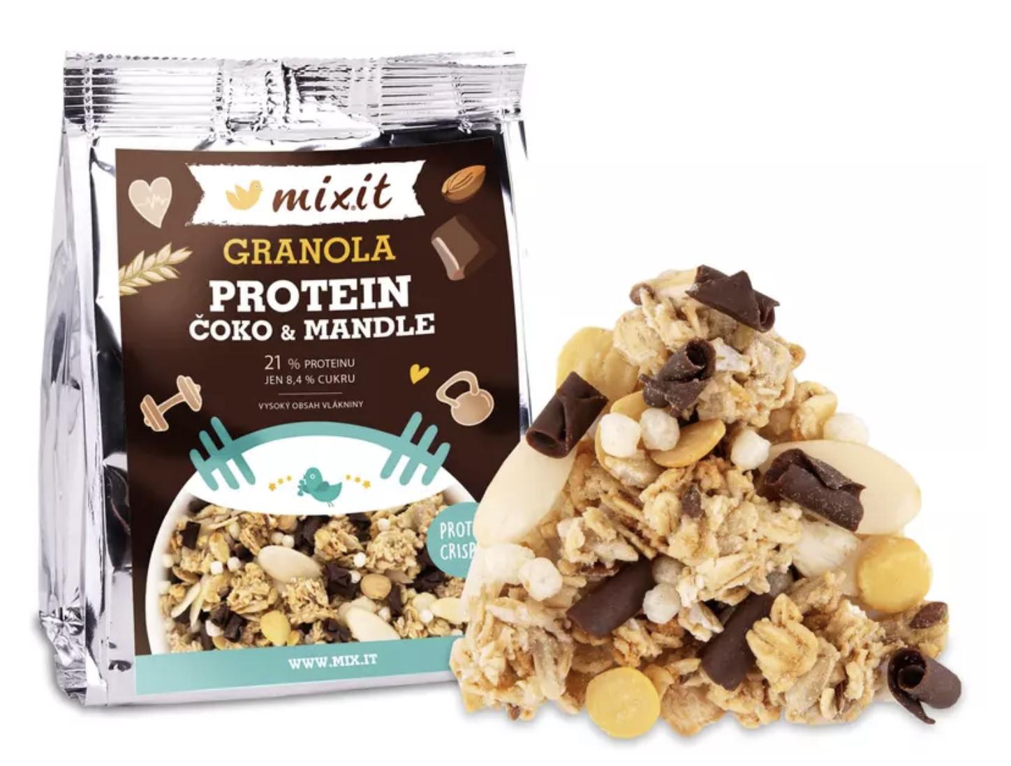 Mixit Mixit Proteinová granola z pece Čokoláda a mandle do kapsy, 70 g 