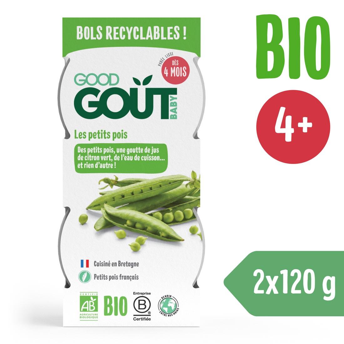 Good Gout Good Gout BIO Hráškové pyré (2x120 g) 