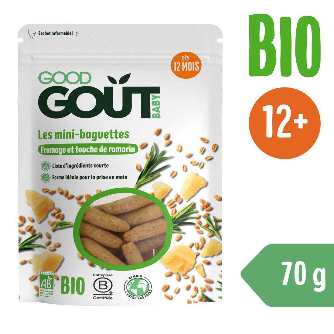 Good Gout Good Gout BIO Mini bagetky s rozmarýnem a sýrem (70 g) 