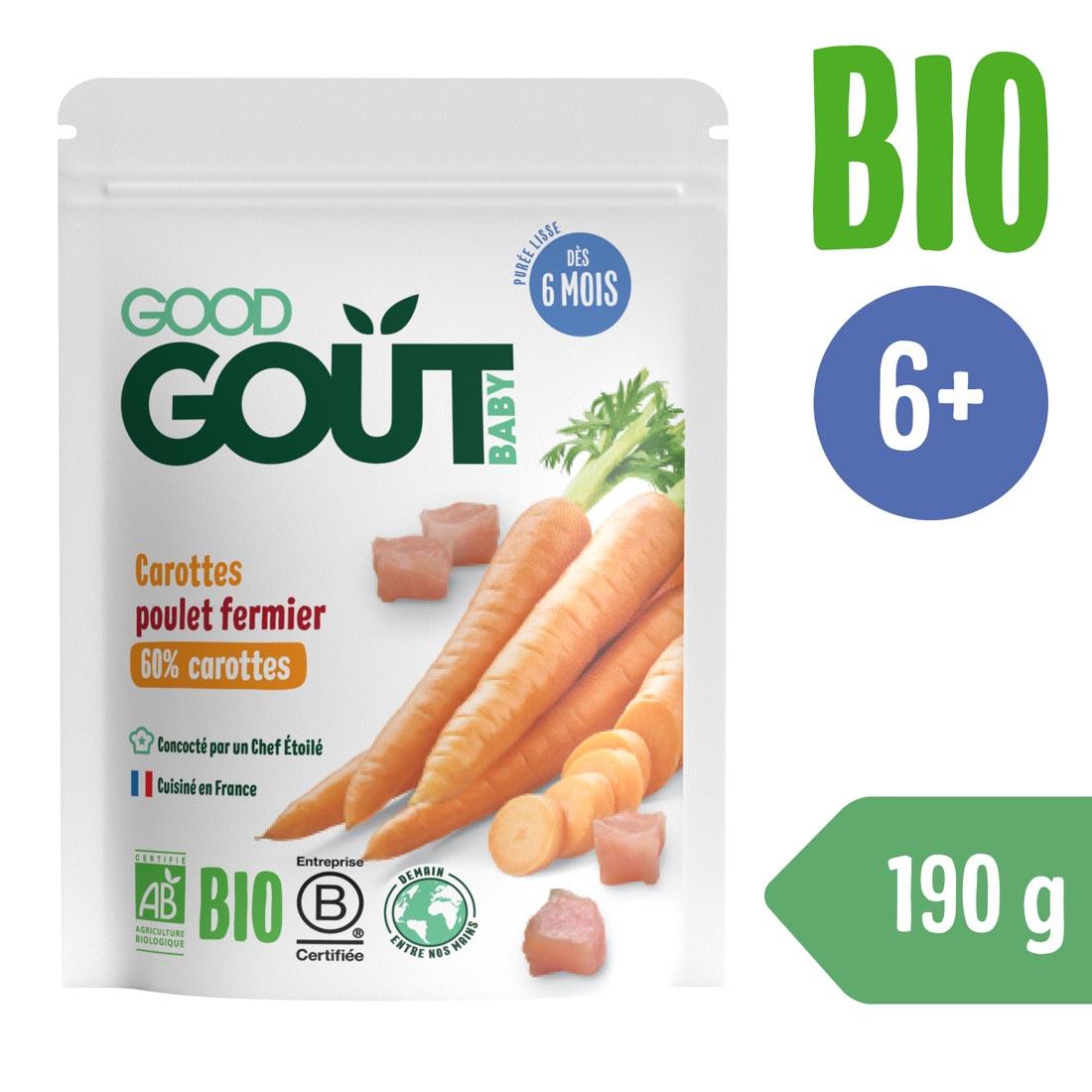 Good Gout Good Gout BIO Mrkev s farmářským kuřátkem (190 g) 