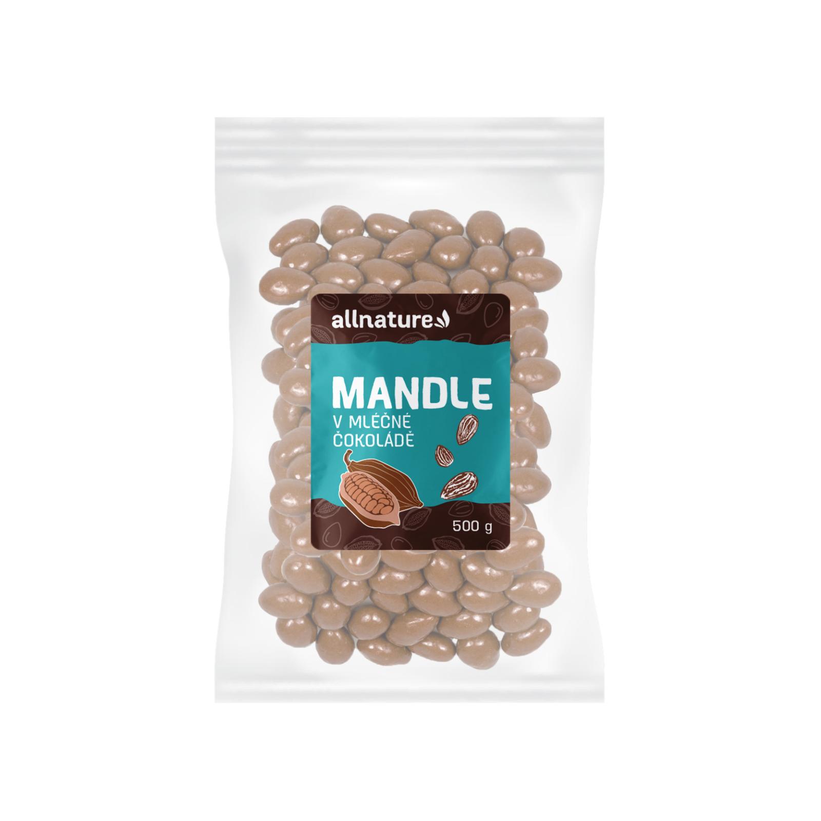 Allnature Allnature Mandle v mléčné čokoládě, 500 g 