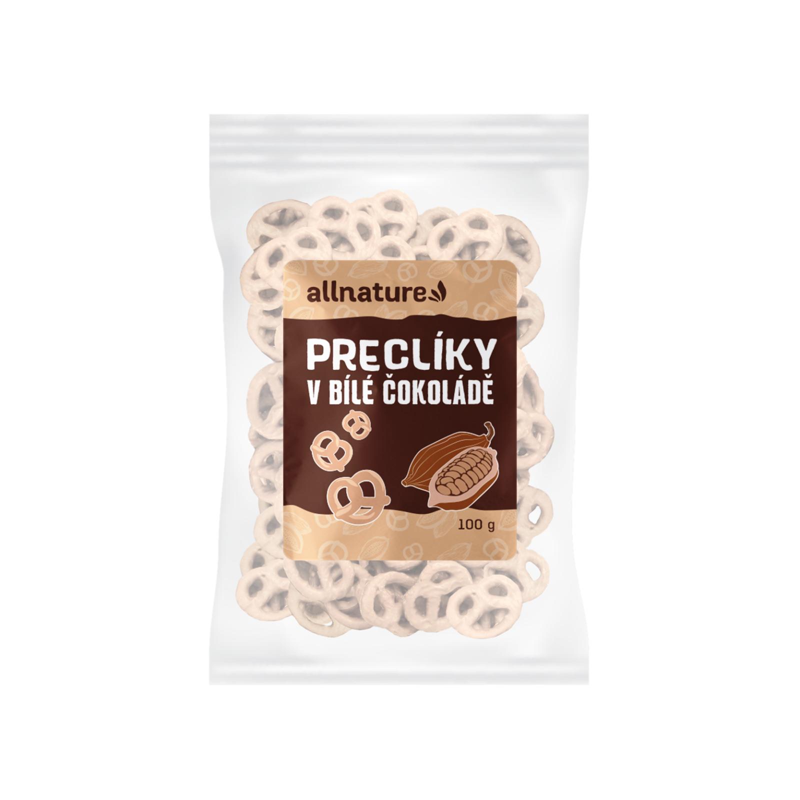 Allnature Allnature Preclíky v bílé čokoládě, 100 g 