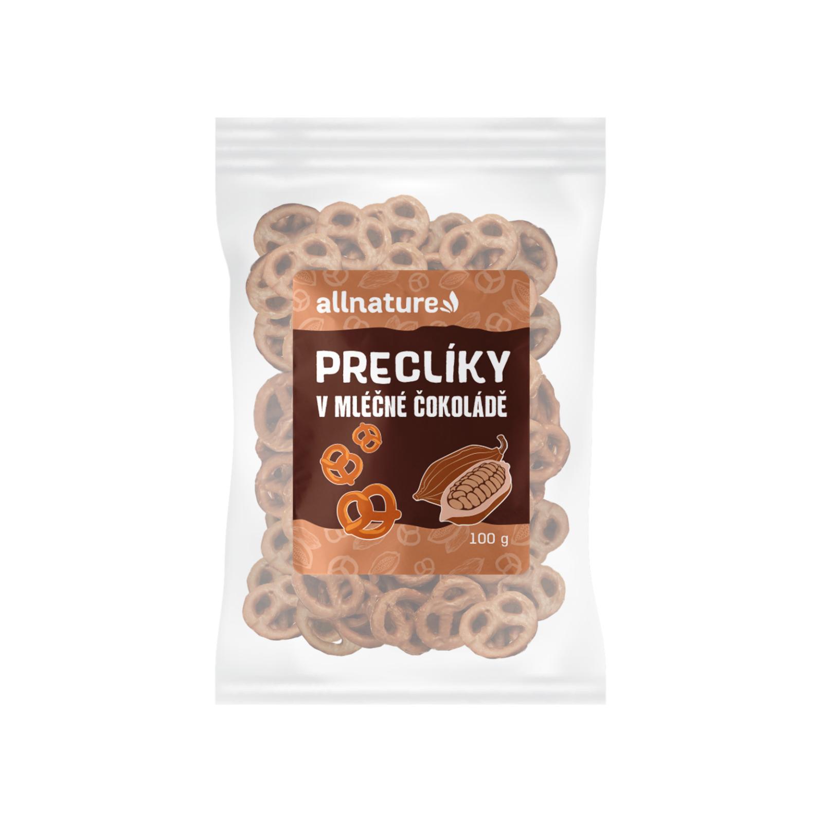 Allnature Allnature Preclíky v mléčné čokoládě, 100 g 