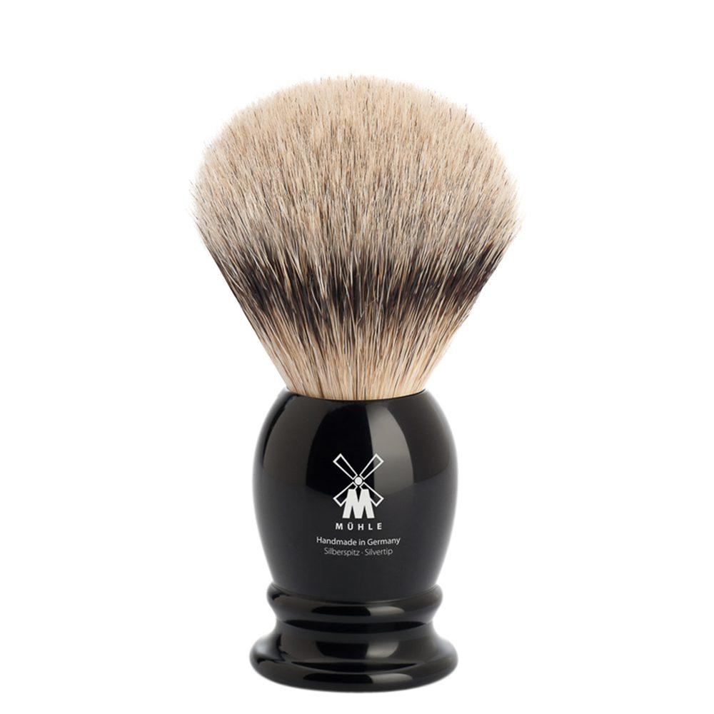 Mühle Mühle Střední štětka na holení Classic z jezevčích štětin (silvertip badger, černá pryskyřice), 1ks 