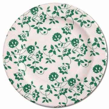 Moje Party ECO TALÍŘE papírové Květy zelené 27cm 8ks 