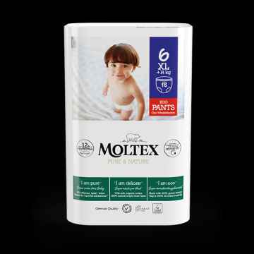 Moltex Pure & Nature Natahovací plenkové kalhotky Moltex Pure & Nature XL +14 kg (18 ks) 