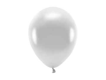 PartyDeco EKO balónek metalický STŘÍBRNÝ, 26 cm, 100 ks 