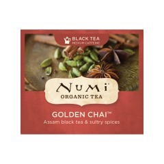 Numi Organic Tea Golden Chai, kořeněná směs s černým čajem 2,6 g, 1 ks