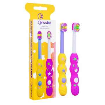 Nordics oral care Nordics Oral Care Dětské zubní kartáčky Super soft premium 0-2 let 4080 štětin, 2ks 