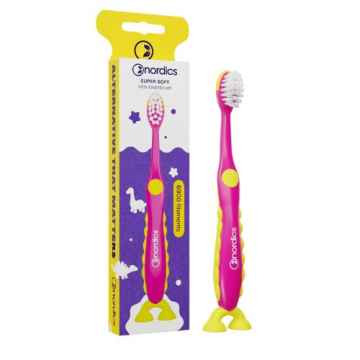 Nordics oral care Nordics Oral Care Dětský zubní kartáček od 2+ let Soft 6900 štětin růžový dino 
