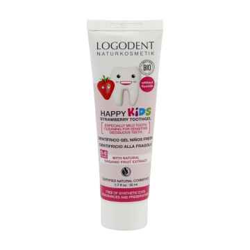 Dětský zubní gel jahoda, HAPPY KIDS 50 ml