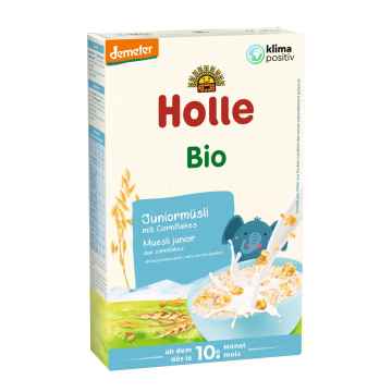 Holle Bio Holle Bio Junior müsli vícezrnné s kukuřičnými lupínky pro děti od 10. měsíce, 250 g 