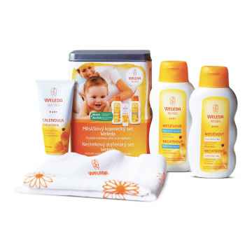 Weleda Měsíčkový kojenecký set 1 ks, (75 ml+2 x 200 ml+plena) Weleda Měsíčkový kojenecký set 1 ks, (75 ml+2 x 200 ml+plena)