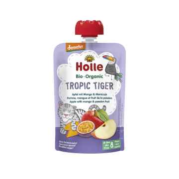 Holle Tropic Tiger Bio ovocné pyré jablko, mango a maracuja 100 g