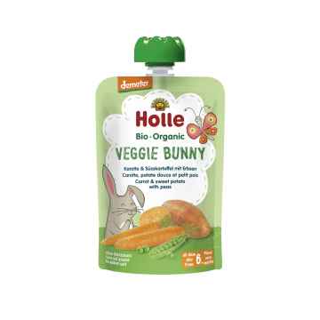 Holle Veggie Bunny Bio pyré mrkev, batáty a hrášek 100 g