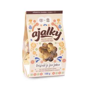 AJALA CHOCOLATE BIO Ajalky Originál je jen jeden, máslové sušenky 100 g