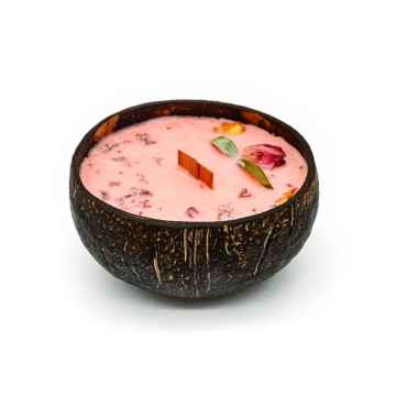 Veganská svíčka v kokosu plum, rose & patchouli 350 ml