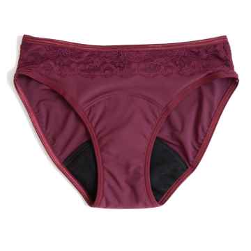 SAYU Menstruační kalhotky Klasické s krajkou bordó 1 ks, vel. 38