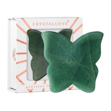 Crystallove Guasha, masážní pomůcka na obličej, Butterfly aventurine 1 ks